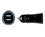 DINIC USB KFZ Ladeadapter 12-24V zu 2x USB 5V 3.1A für USB Geräte, 1x 1000mA + 1x 2100mA, CE, wschwarz